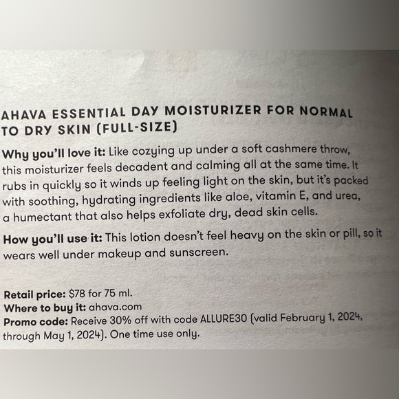 NWT AHAVA time to hydrate essential day moisturizer for normal to dry skin. - Picture 10 of 12